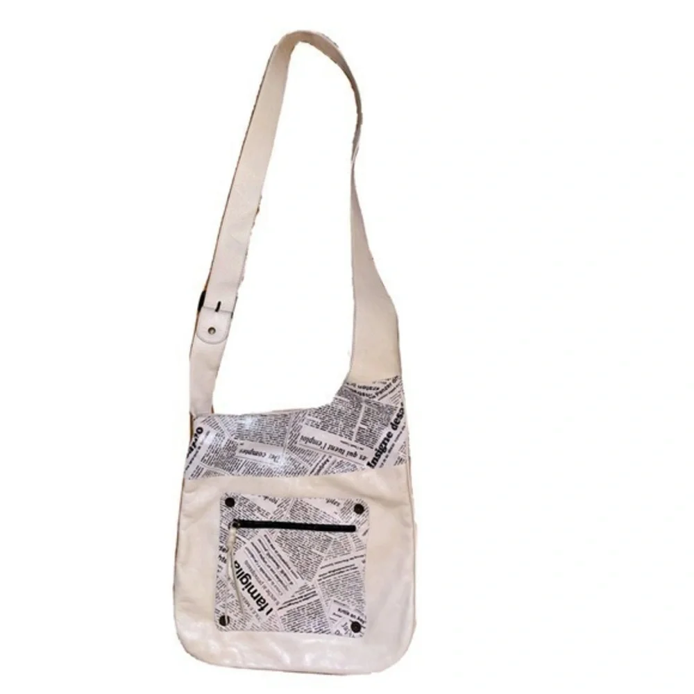 Maurizio Taiuti gazette newspaper purse crossbody bag made in Italy - Picture 1 of 12